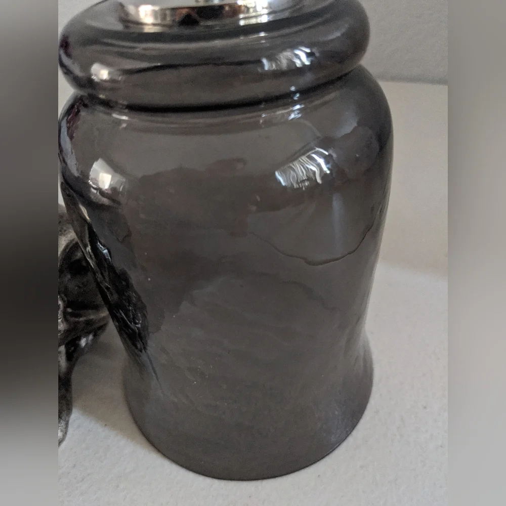 Halloween Rare Metal Skull Candle Votive Holder Goth Dark Academia Decor
